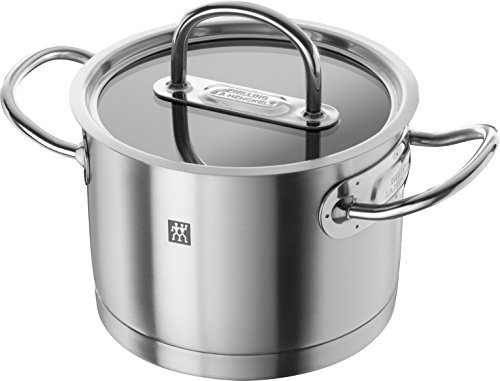 Zwilling Prime - Olla Alta de 16 centímetros con Tapa en Cristal y Acero, Capacidad 2,4 litros