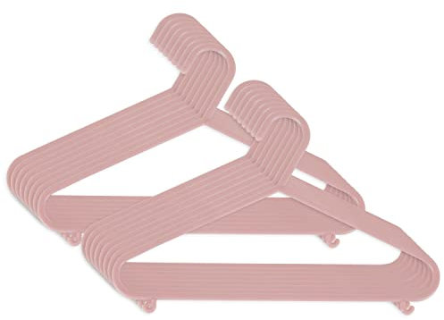 Bieco Kleiderbügel für Kinder und Baby - 16 Stück, Altrosa, Länge ca. 30 cm - Kunststoff Organiser für Kleiderschrank - Baby Clothes Hangers