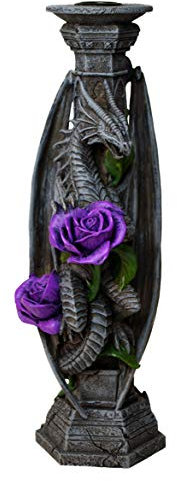 Nemesis Now Anne Stokes Kerzenhalter aus Kunstharz, 25 cm, Grau, Einheitsgröße