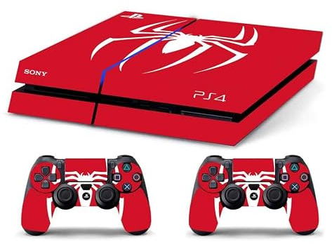 Skin Compatibile per PS4 OLD HD - Cover Adesiva Limited Edition - Vinile Lucido - Made in italy (Spider Man Red)