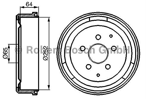 BOSCH 0 986 477 033 2x Bremstrommeln Set Hinten InnenØ252mm AußenØ286mm Kompatibel mit VW Transporter T3 Bus Transporter T3 Kastenwagen Transporter T3 Pritsche/Fahrgestell