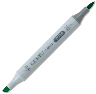 COPIC Ciao Marker Typ YG - 09, Lettuce Green, vielseitiger Layoutmarker, mit einer mittelbreiten und einer Brush-Spitze