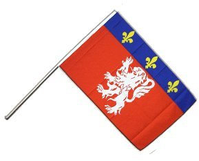 Digni Drapeau France Lyonnais sur hampe - 60 x 90 cm