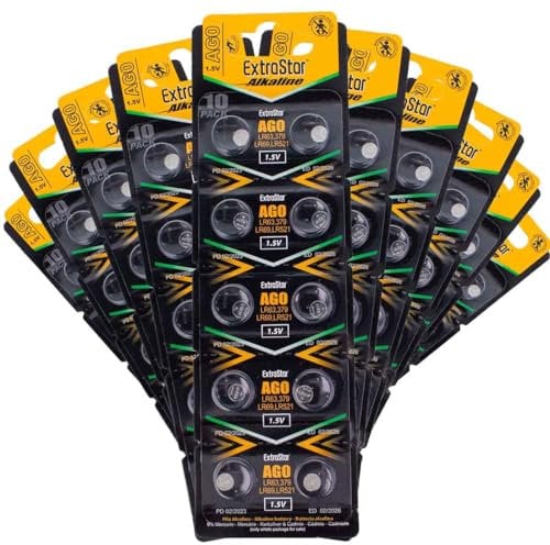 100 pilas de botón AG0 1,5 V 379 A SG0 SR63 LR521 SR521