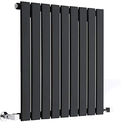 Milano Alpha Black Horizontal Single Flat Panel Radiator - 635mm x 630mm