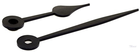 1 Paar Zeiger Birnform für Junghans W838 und W817, Kunststoff schwarz Länge 65 mm