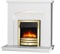 Endeavour Fires New Cayton Electric 42Fireplace Suite, fitted with Brass Trim and Fret, 220/240Vac 1&2kW with 7 day Programmable Remote Control Heater in off white MDF Surround