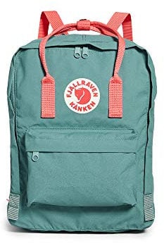 Fjällräven Unisex Rucksack Kanken, Grün (Frost Green-Peach Pink), 13 x 27 x 38 cm, 16 L, 23510