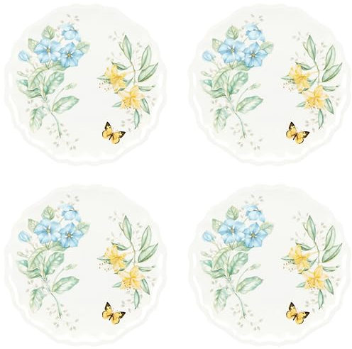 Lenox Butterfly Meadow Melamine Dinner Plates (Set of 4), White