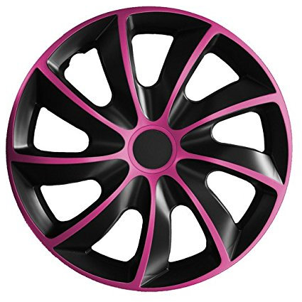 Autoteppich Stylers 14 Zoll Radkappen Quad Schwarz-Pink (Farbe und Größe wählbar!)