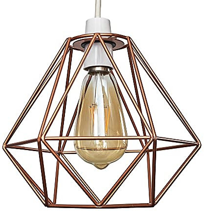 MiniSun | Diablo Copper Wire Frame Pendant Light Shade | Pendant Lights, Home Décor & Improvement Essential | 235cm Shade Width