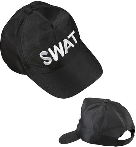 W WIDMANN MILANO Party Fashion 03607 - SWAT Cap, verstellbar, für Erwachsene, Accessoire, Karneval, Mottoparty