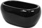 Keramik Übertopf Pflanztrog Kakteen Blumentopf Oval L 28 cm schwarz glänzend Deko