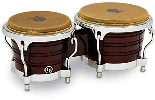 LP Latin Percussion LP813606 Generation II Wood Bongo Dark Wood Chrome Hardware
