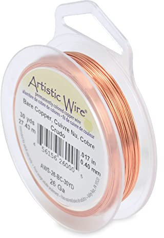 Artistic Wire Bare Copper Craft Wire, 26 Gauge / .41 Mm, 30 Yd / 27.4 M