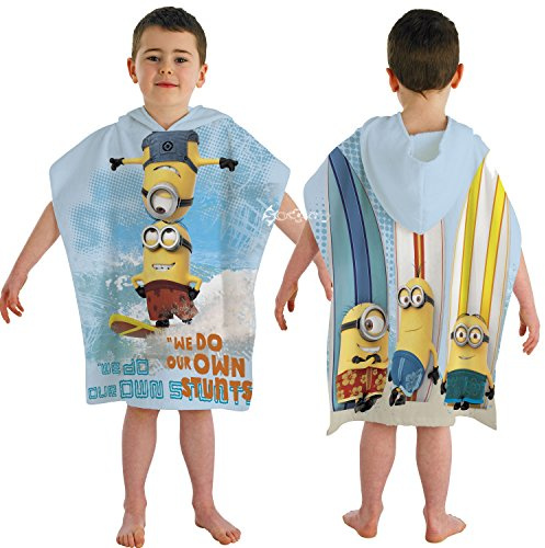 Official Minions Surf Hooded Towel Poncho We Do Our Own Stunts
