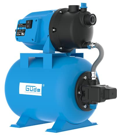 Güde Hauswasserwerk HWW 3100 K (Automatikfunktion, 600 W, Stahltank 24 l, Fördervolumen 3600 l/h, max. Förderhöhe 35 m, max. Ansaughöhe 8 m, Noryl-Laufrad, Manometer, Wasserablassschraube)