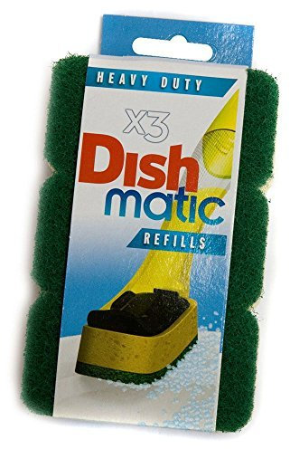 6 Extra Heavy Duty Dishmatic Black Refill Sponges from Caraselle