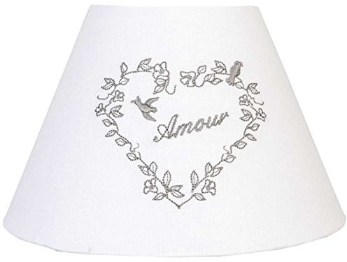 Clayre & Eef 6LAK0241 Lampenschirm Herz Amour natürlich ca. Ø 22 x 14 cm / E27