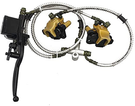 GOOFIT Frontscheibenbremse Hauptbremszylinder Hydrauliksattel Ersatz für China 50cc 70cc 90cc 110cc 125cc ATV Quad