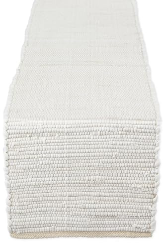 DII Handmade Chindi Tabletop, Reversible and Machine Washable, Table Runner, 14x72, Natural