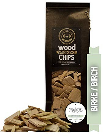 Grillgold Wood Smoking Chips – copeaux de bois d‘bouleau pour fumage 1,75 Liter
