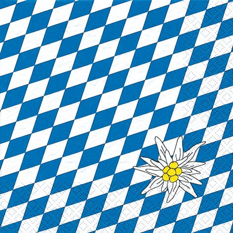 Home Fashion Lunch Serviette Edelweiss Bayern 33 x 33 cm., Mehrfarbig, One Size