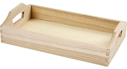 Creativ 575300 30 x 17 x 5 cm 1-Piece Wooden Large Serving Tray with Handles
