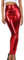 Sakkas 2616 Shiny Liquid Metallic High Taille Stretch Leggings - Rot - XL