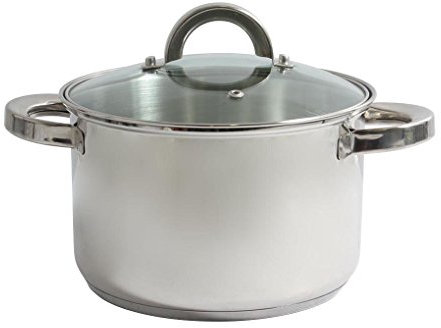 San Ignacio Caesar - Olla de Acero con Tapa de Cristal, 26 cm, 8 l, 0,8 mm