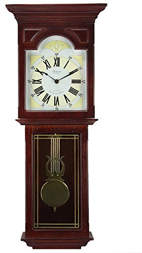 Bedford Clock Collection Wall Clock, Walnut Brown