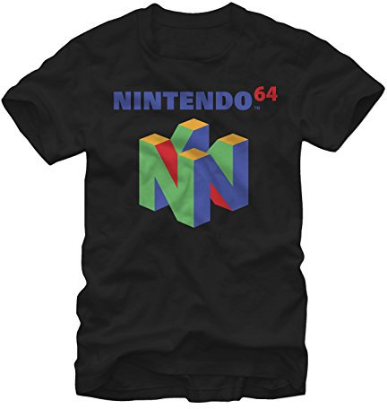 Nintendo Unisex-Erwachsene N64 Logo T-Shirt, Schwarz, 5X