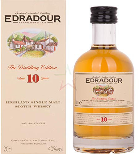Edradour 10 Jahre Highland Single Malt | Whisky | 1x0.2L | Schottland | Reifung in Sherry-Fässern | Aus der legendären Edradour Destillerie | Mild