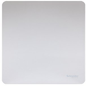 Schneider Electric Ultimate Screwless Flat Plate - Single Blank Plate, GU8410PC, Polished Chrome