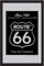empireposter Route 66 Black Logo - Bedruckter Spiegel mit Kunststoff Rahmen in Holzoptik, Kult-Spiegel - Grösse 20x30 cm