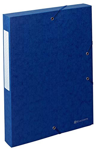 Exacompta 50812E Packung (mit 10 Archivboxen Scotten, mit Gummizugverschluß, hochwertig und nachhaltig, Rücken 40mm, 600g) blau, 10 Stück