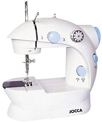 Jocca - Tragbare Nähmaschine | Elektrische Mini-Nähmaschine | Einfach zu Bedienen | Doppelstich | 2 Geschwindigkeiten und Fußpedal | Kinder-Nähmaschine
