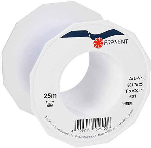Präsent C.E. Pattberg Sheer Organzaband weiß, 25 m Geschenkband zum Einpacken von Geschenken, 72 mm Breite, Zubehör zum Dekorieren & Basteln, Dekoband