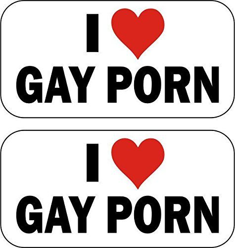 Akachafactory Set 2 x selbstklebend Wandtattoo I Love Gay Porn Laptop Auto Motorrad Helm