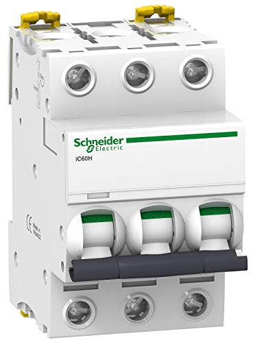 disjoncteur schneider ic60h - 3 pôles - 63 ampères - courbe c - schneider electric a9f87363