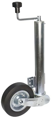 Halbautomatik-Stützrad 60mm, 400kg Stützlast mit Flansch 130x90mm direkt am Rohr