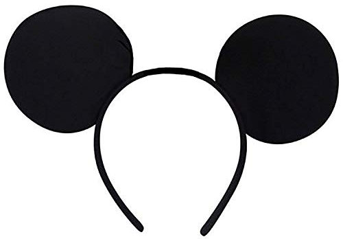 Mickey Mouse Ears Black Headband Disney Minnie Adult Kid Fancy Dress Her Him Set