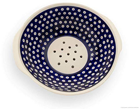 Boleslawiec Pottery Passoire en céramique de Boleslawiec Motif 42