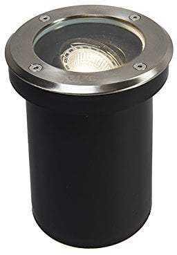 Qazqa - Modern Moderner Outdoor-Bodenstrahler Außen Befahrbar Stahl I Silber I nickel matt verstellbar IP65 - Delux I Außenbeleuchtung - Edelstahl Rund - LED geeignet GU10