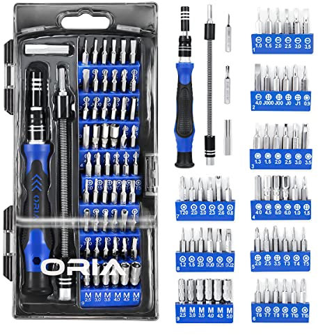 Oria 60 in 1 Magnetic Screwdriver Set, Precision Screwdriver Set with 56 Bits Driver Kit, Electronics Repair Tool Kits for iPhone 7 Plus, iPad Tablets, MacBook, PC, Smartphones & Other Electronics