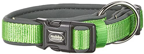 Nobby Halsband Classic Preno, neon grün/grau L: 20-30 cm, B: 15/20 mm, 1 Stück