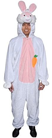 Dress Up America Plüsch-Osterhasen-Maskottchen-Kostüm, erhältlich in Pink und Weiß für Erwachsene