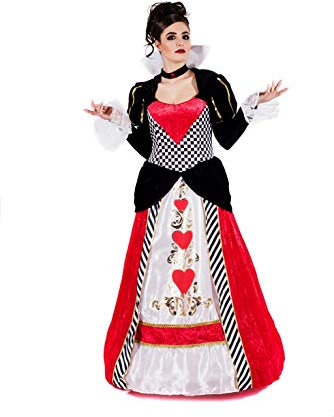Fun Shack Herzkönigin Kostüm Damen, Kostüm Damen Herzkönigin, Kostüm Herzkönigin Damen, Kostüm Herzdame Damen, Herzdame Kostüm Damen, Kartenspiel Kostüm Damen, Karneval Kostüm Damen S