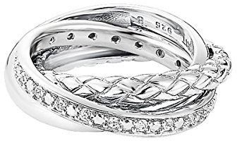 Esprit Damen-Ring 925 Sterling Silber rhodiniert Kristall Zirkonia round in round weiß