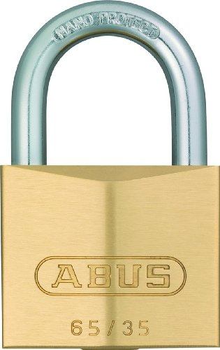 ABUS Vorhängeschloss Messing 65/35 gl.-6351 - Gleichschließend, Level 4 | Robustes Messingschloss mit gehärtetem Stahlbügel für Keller, Spind & Tore - Rostschutz durch NANO PROTECT Beschichtung
